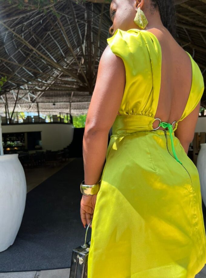 KAIA DRESS - Chartreuse